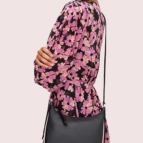 SOLD! NWT Kate Spade Medium Cross Body Black Pebble Leather - Picture 3 of 6